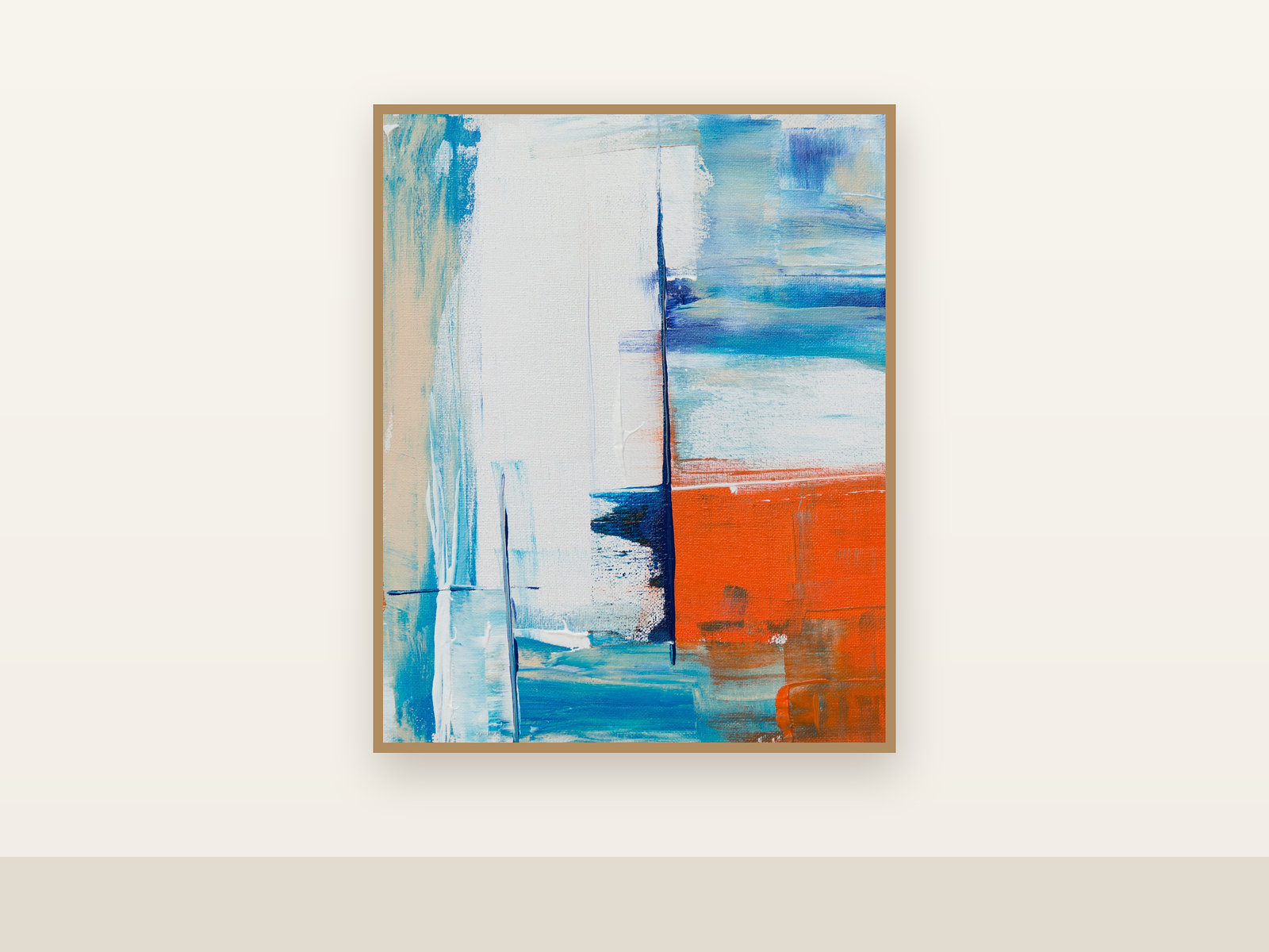 Salt and Chalk, Acrylic and chalk on canvas, 2025, on a gallery wall